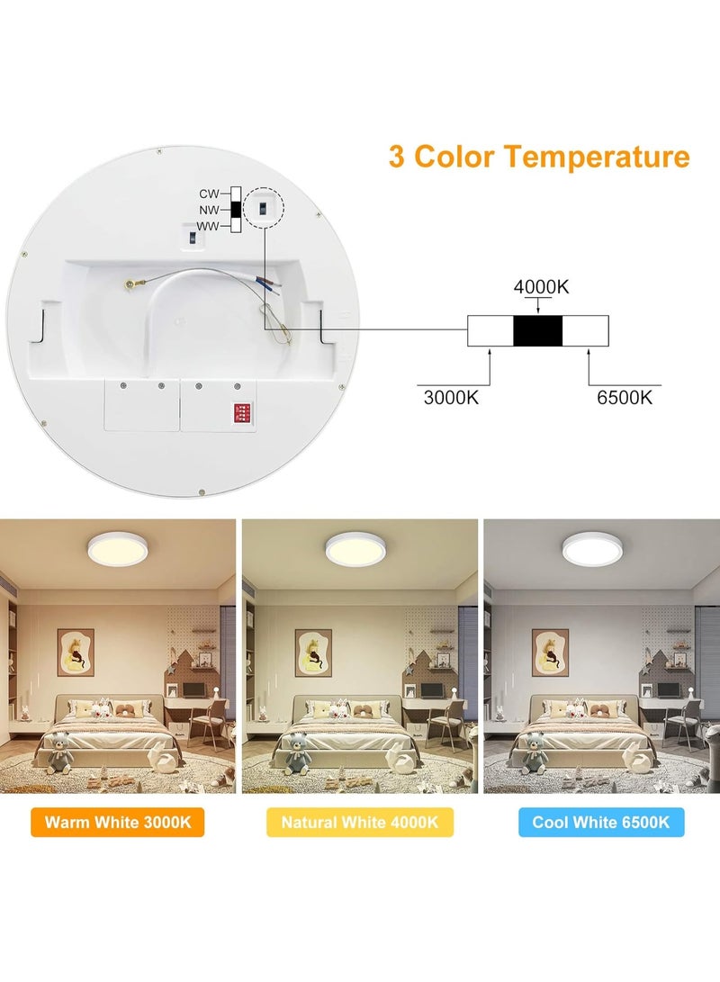 DUNISO Flush Mount Led Ceiling Light, Dimmable Ceiling Lamps, 3 Color Selectable, Modern Flat Round Kitchen Light for Bedroom, Closet Pantry, Living Room, Hallway - Image 3